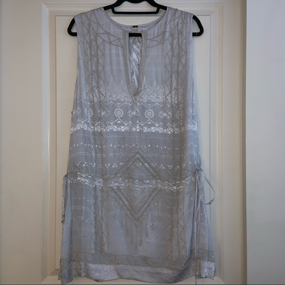 NWT Free people light blue beaded tunic dress